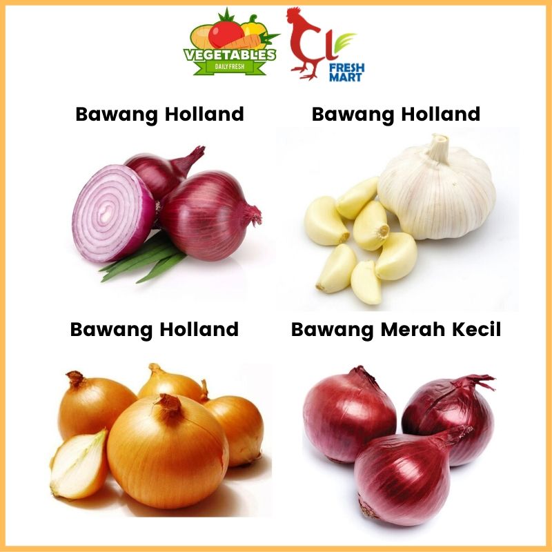 1kg Bawang Merah Bawang Merah Kecil Bawang Holland Only Bawang Putih 500g