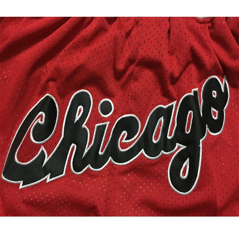 Mitchell Ness Chicago Bulls Cursive Logo CHICAGO Swingman Shorts ...