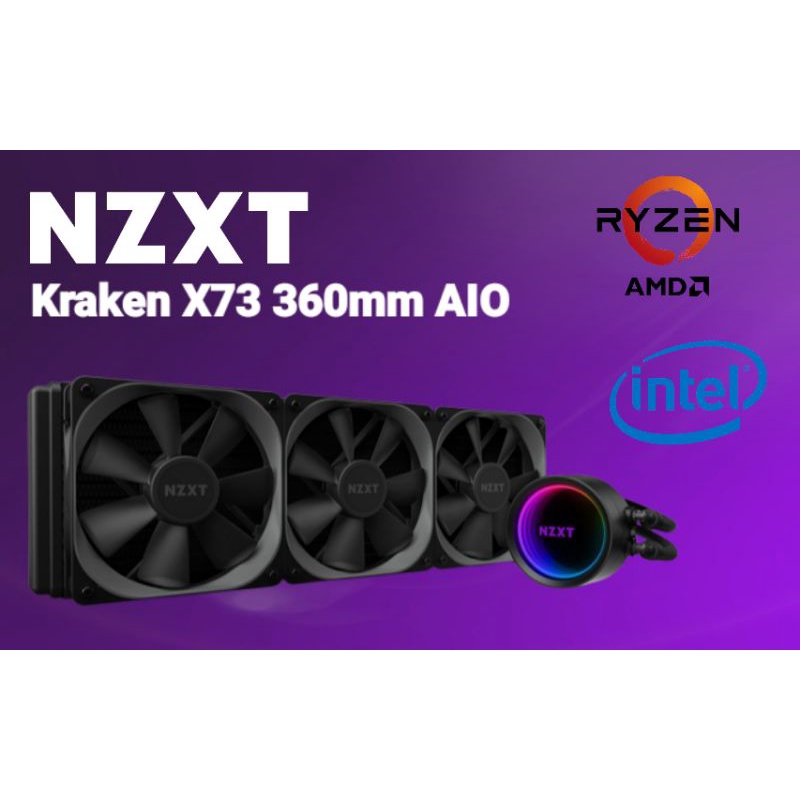 (NEW) NZXT Kraken X73 360mm AIO CPU Liquid Cooler (RLKRX7301