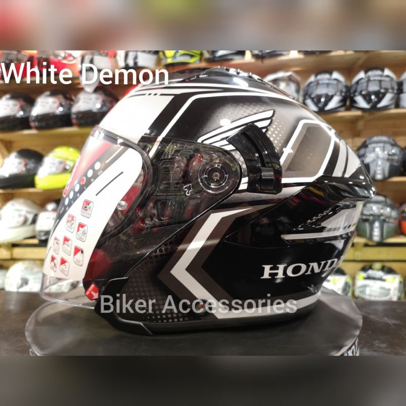 Kyt Nfj Honda Open Face Helmet Red Demon White Demon Shopee Malaysia