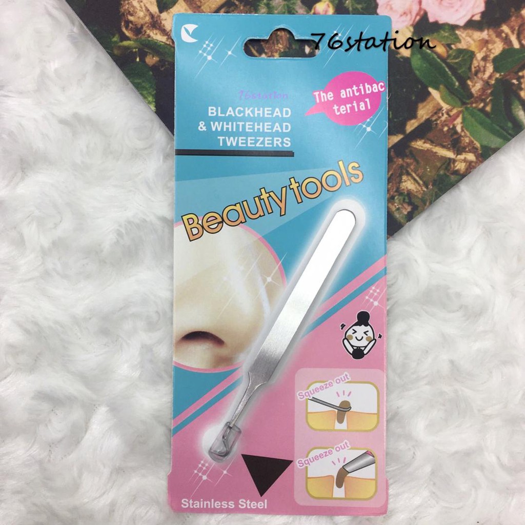 Tweezers Stainless Steel Blackhead Acne Remover Curved Pimple Extractor