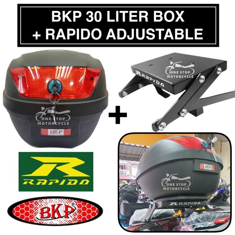 BKP 30 LITER BOX + RAPIDO ADJUSTABLE RACK SET MOTORCYCLE FOR 135LC ...