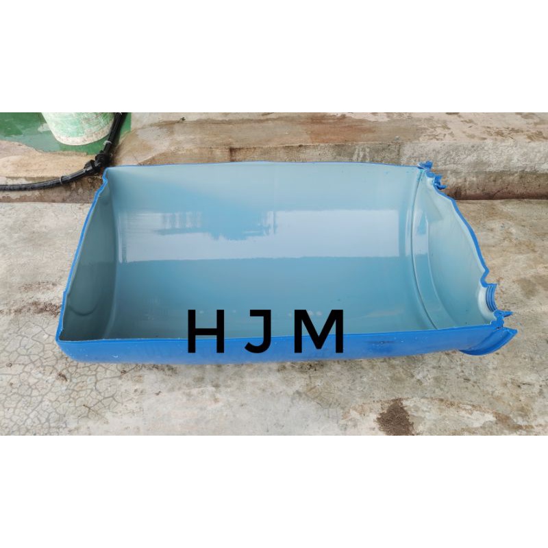 Tong Drum Biru Plastik Sebelah Half Blue Drum Plastic Tong Makanan Haiwan Lembu Tong Air