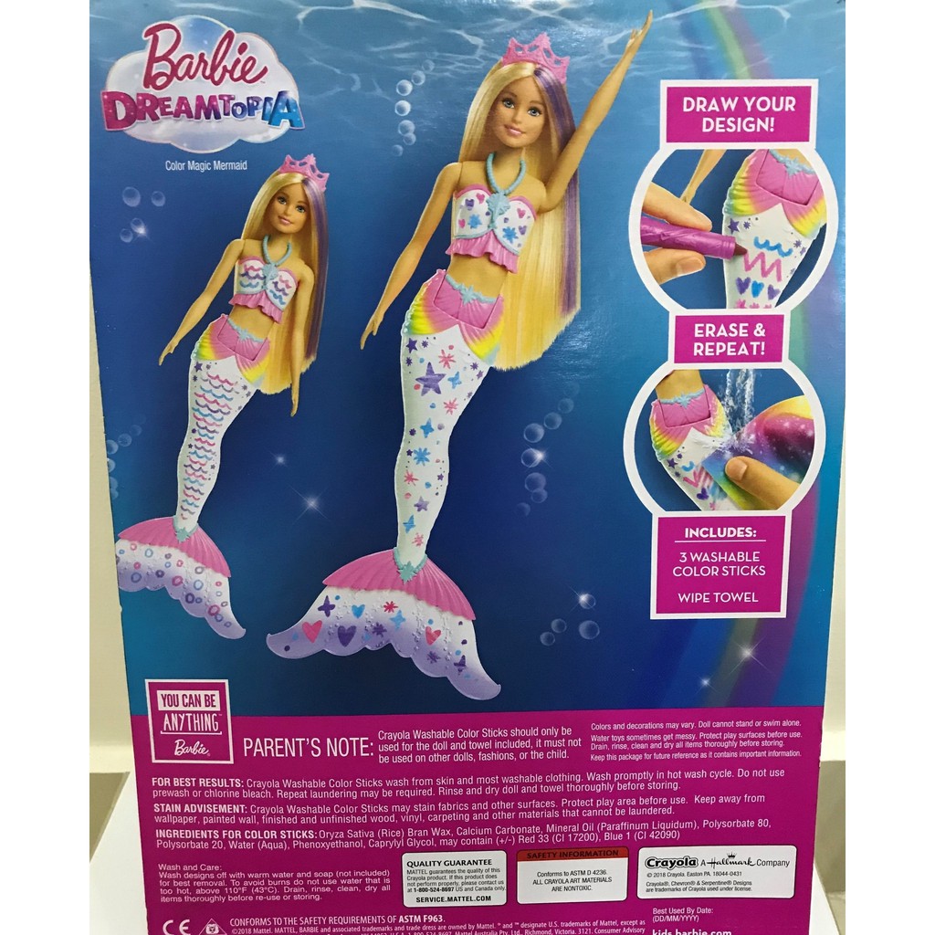 barbie color magic mermaid doll