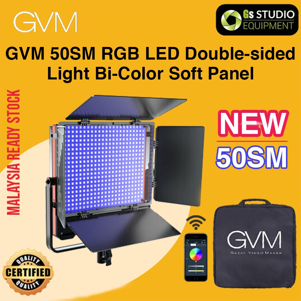 GVM 50SM RGB LED Double-sided Light Bi-Color Soft Panel Single Kit