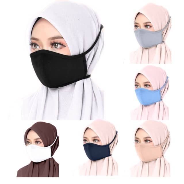 Face mask Topeng muka muslimah bertali reuseable Face mask Topeng muka muslimah bertali reuseable