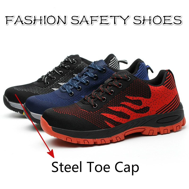 Fashion Men's Safety Shoes Steel Toe Cap Work Boots Sports Climbing Hiking Shoes