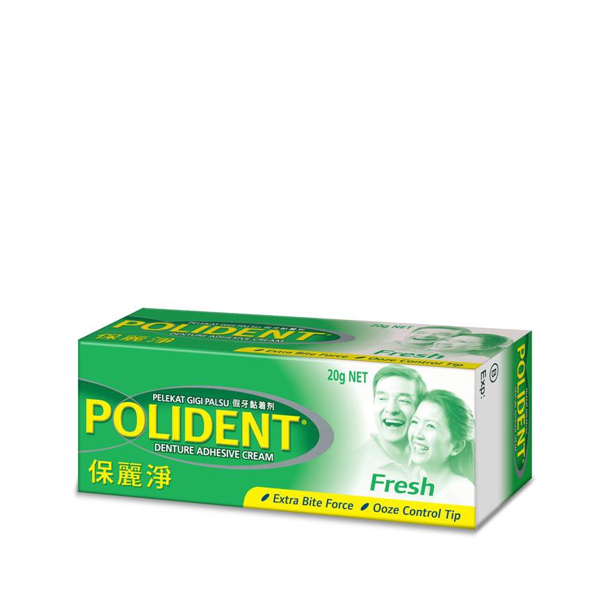 POLIDENT DENTURE ADHESIVE CREAM 20G(fresh mint) (NEW PACKING) | Shopee ...