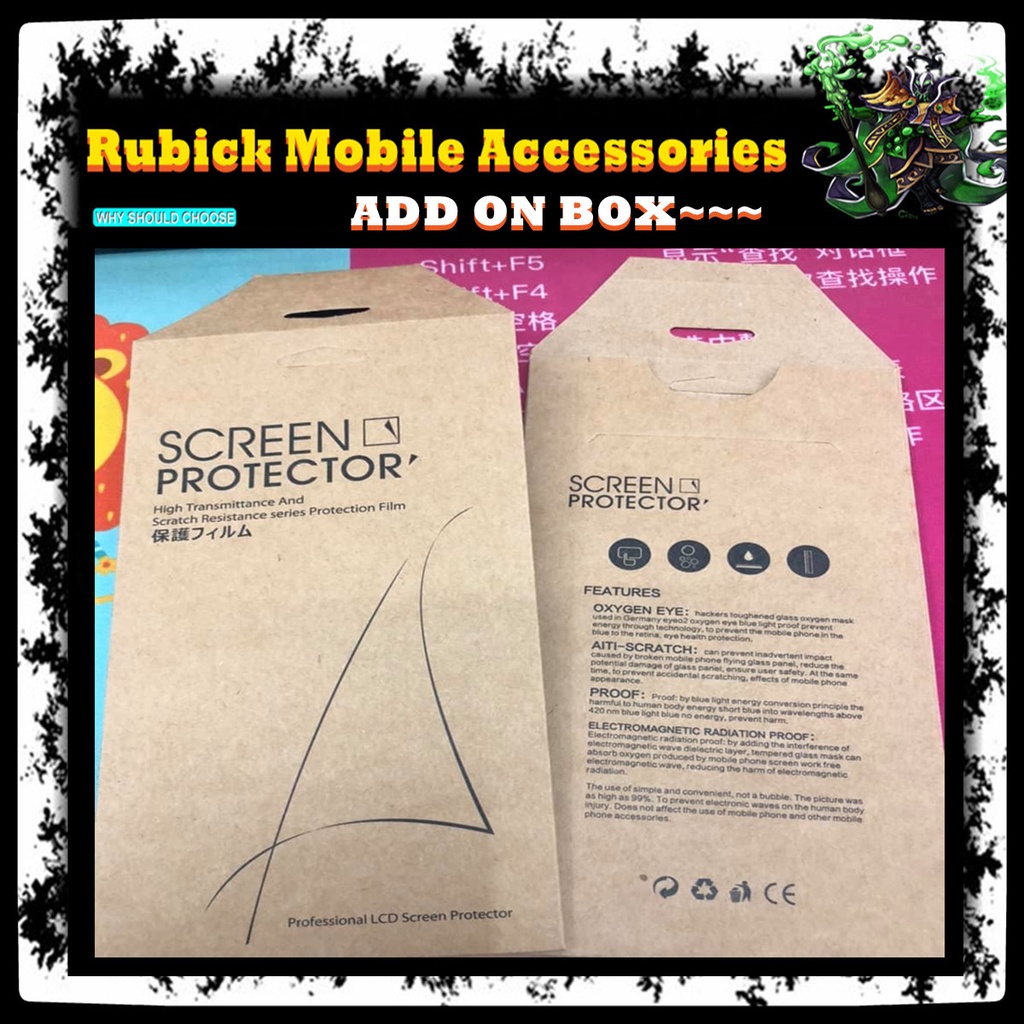 Tempered Glass / Nano / Hydrogel Screen Protector Safely Packing Box 1Pcs 18cm*10cm