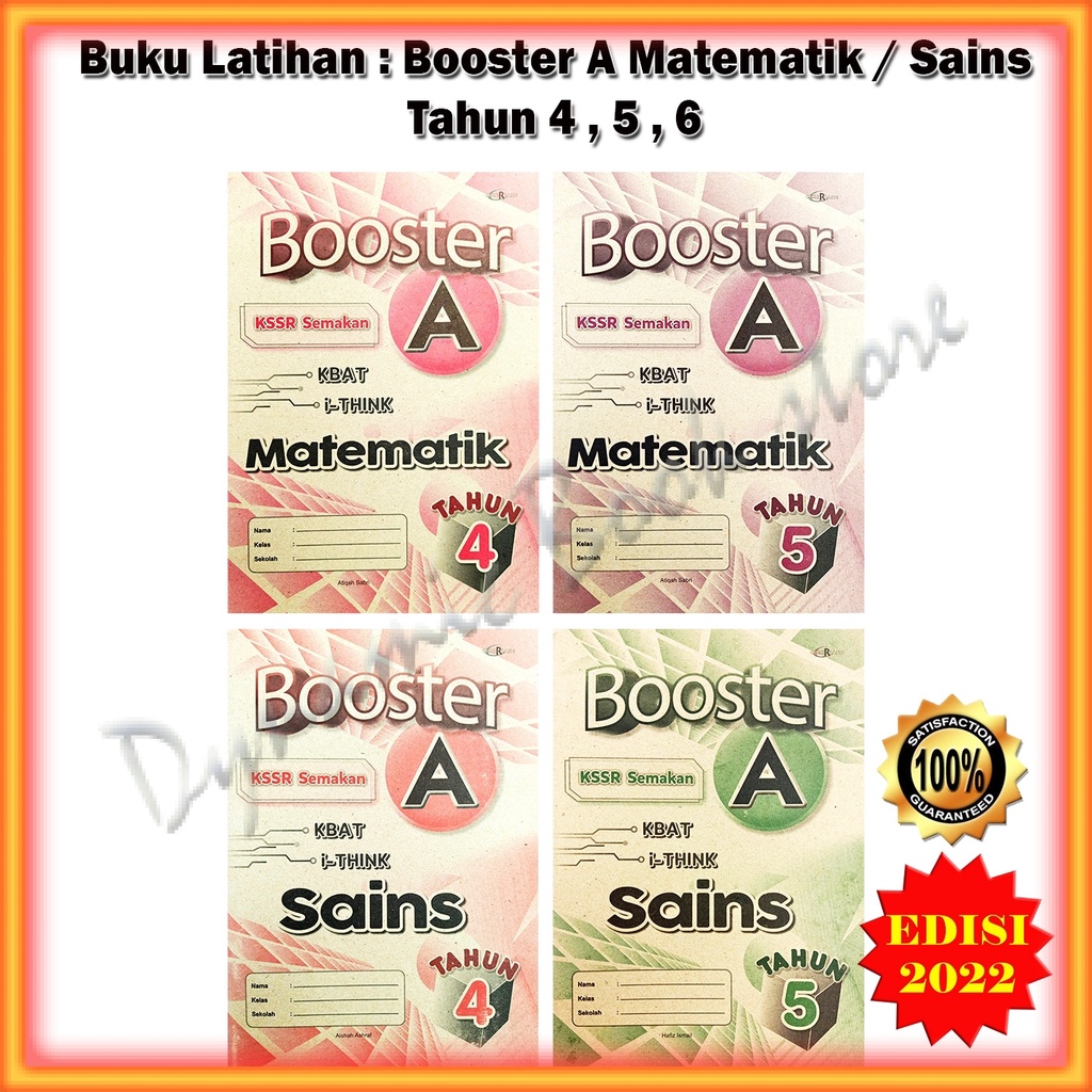 Buku Latihan Booster A Kssr Semakan Edisi 2022 Tahun 4 5 6 Matematik Sains Shopee Malaysia