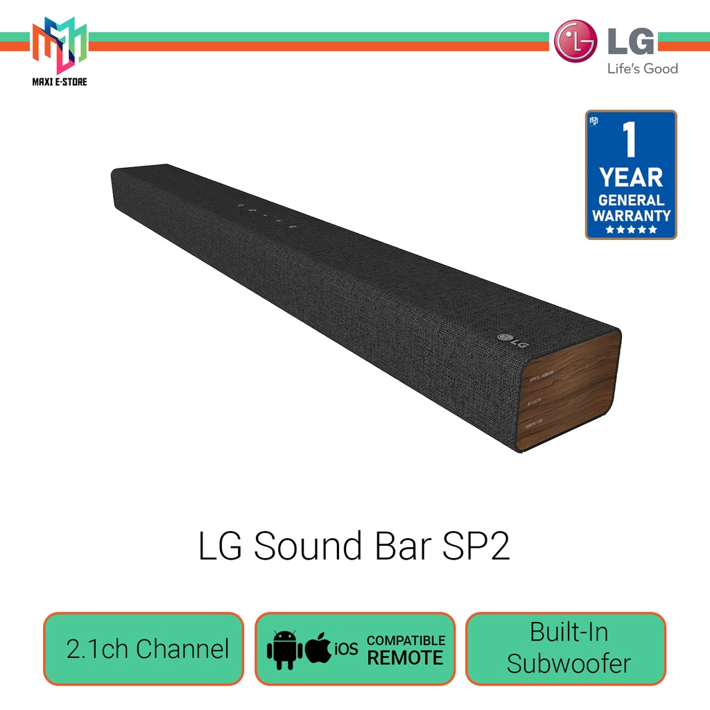 LG SP2 2.1 Channel Sound Bar with BuiltIn Subwoofer Speaker Shopee
