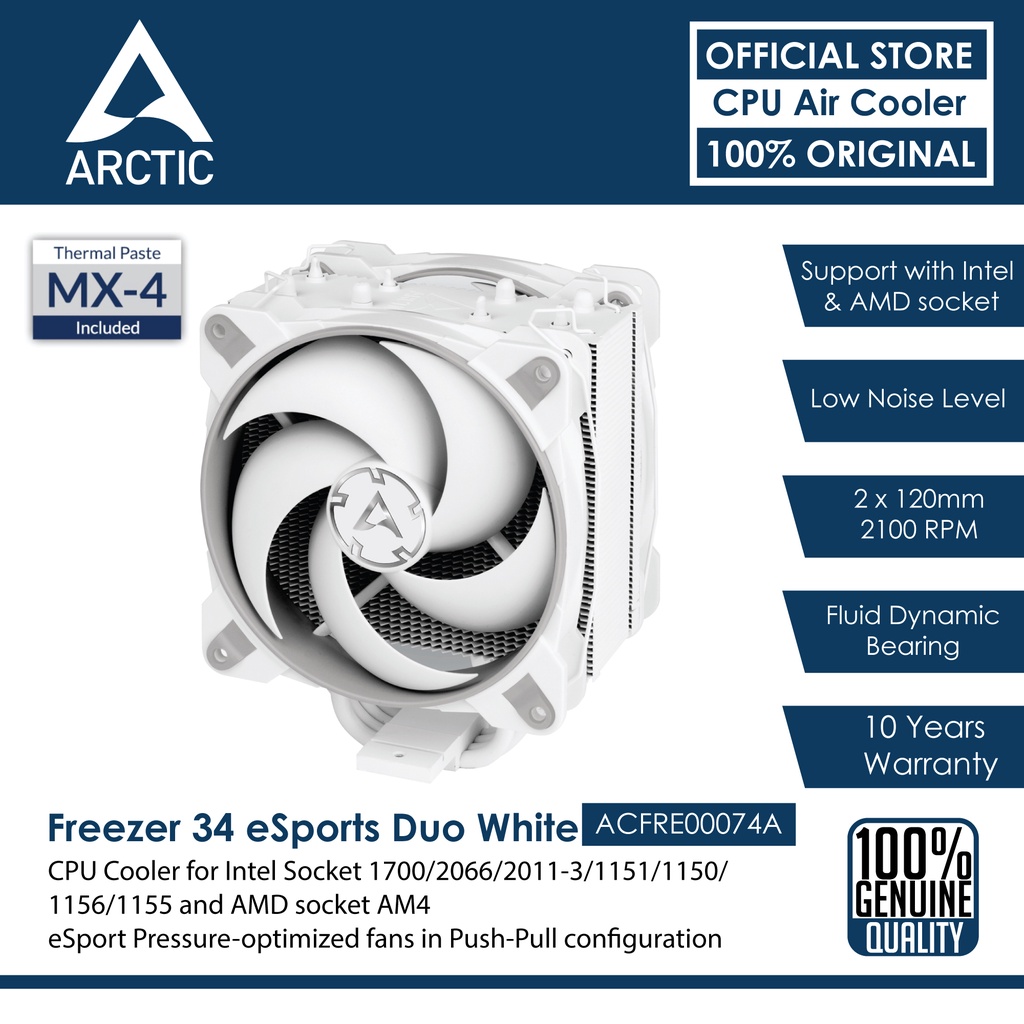 ARCTIC Freezer 34 eSports DUO Tower CPU Cooler with BioniX P-Series ...