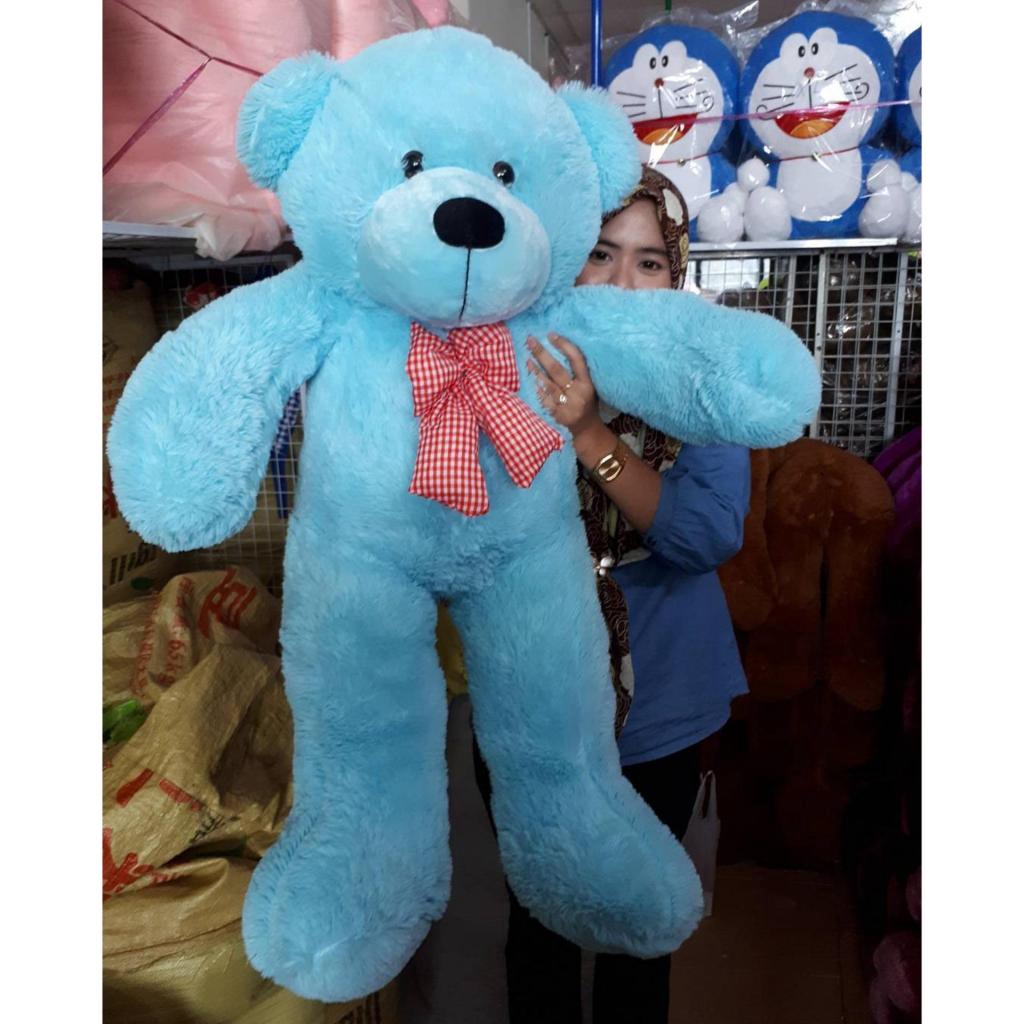 blue big teddy bear