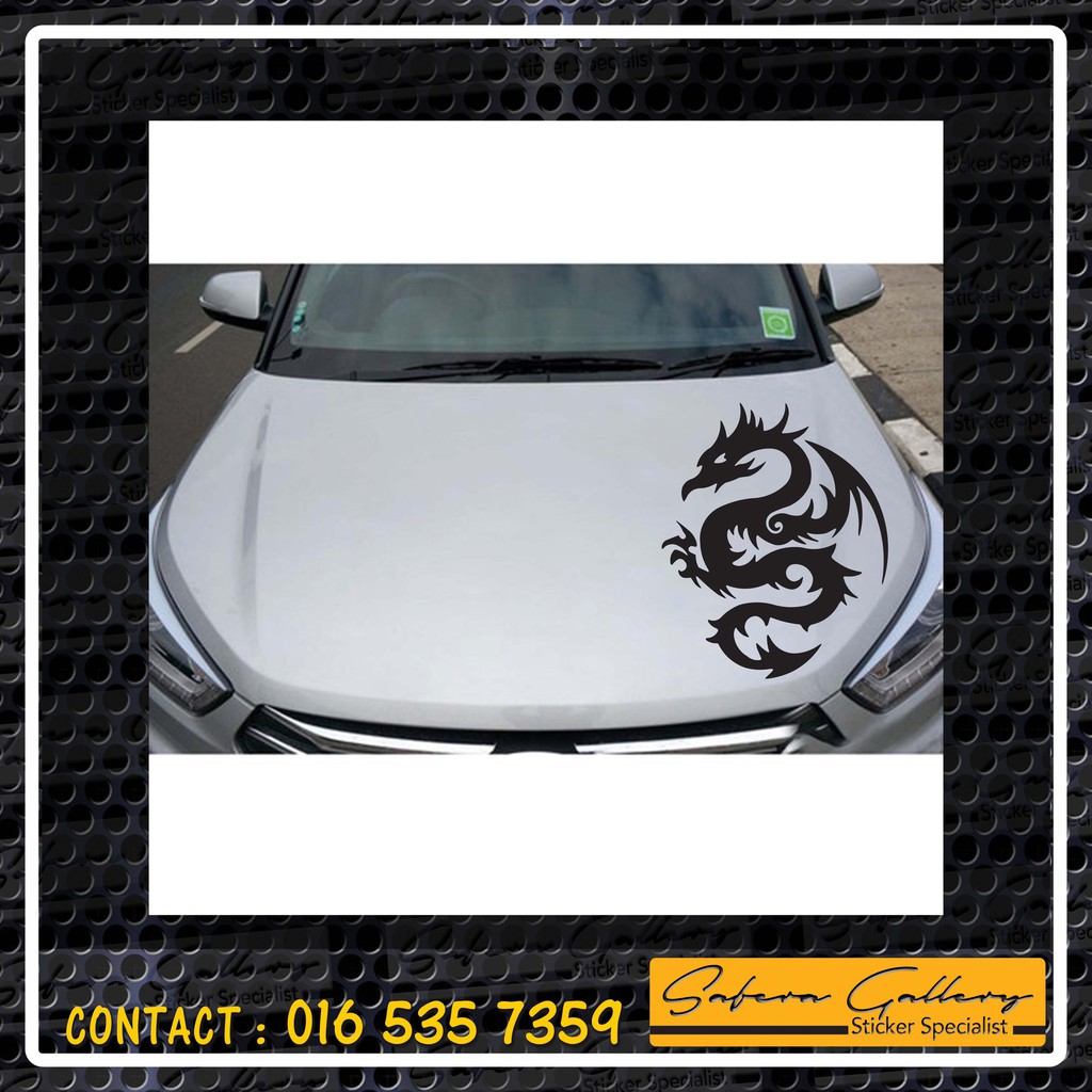 Sticker Kereta Naga Saiz Besar Patern A Xxxxl Car Sticker Dragon Vinyl 