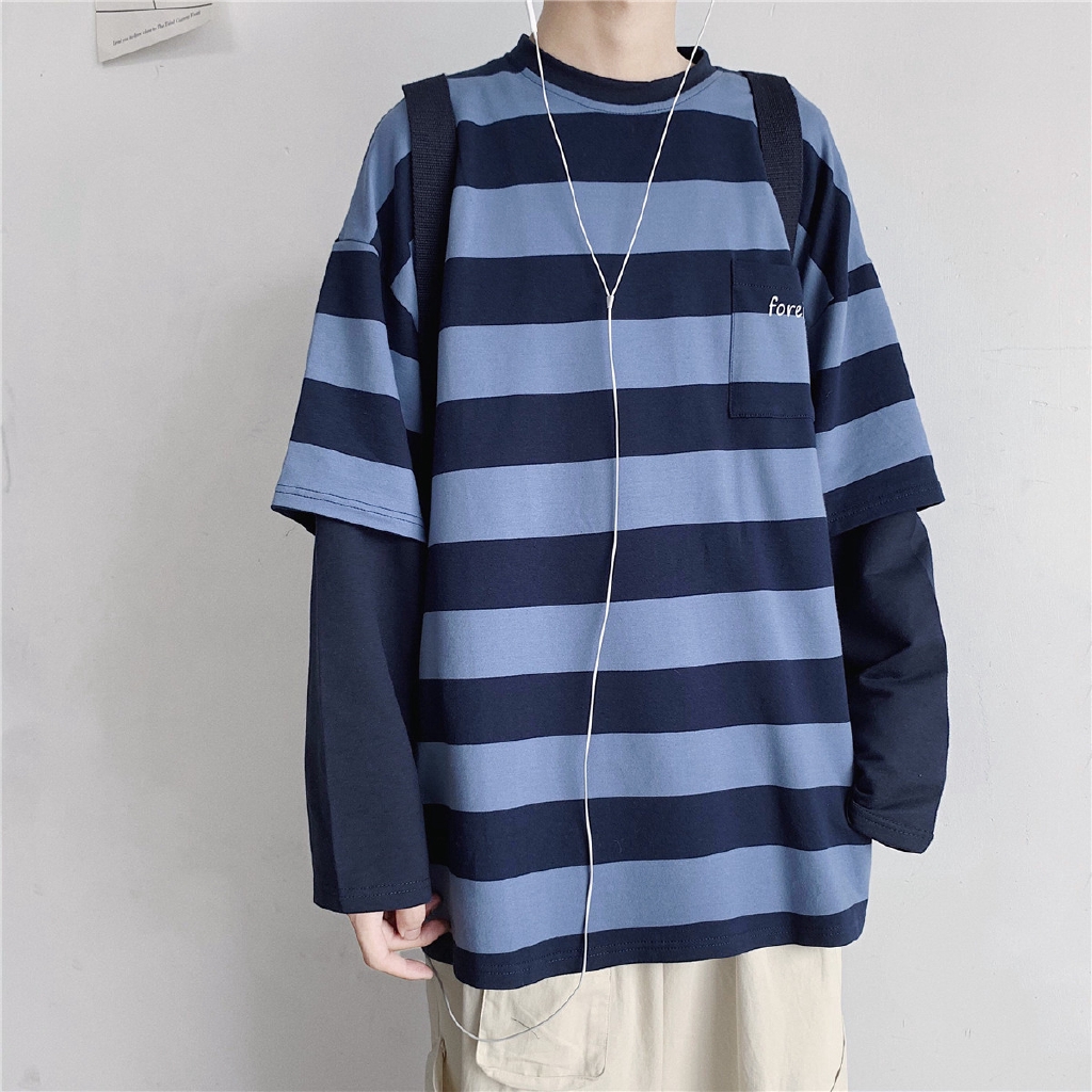 🌈Japan Station🌸 Striped long-sleeved women clothes female 2020 tide ...