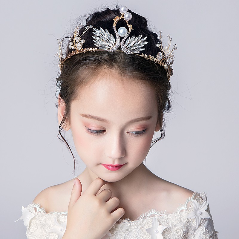 Deedoo Girl S Princess Tiara Crown Crystal Flower Girl Swans