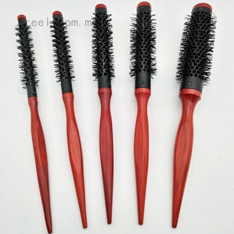 Roller Small Round Men S Hair Brush Styling Comb Wooden Handle