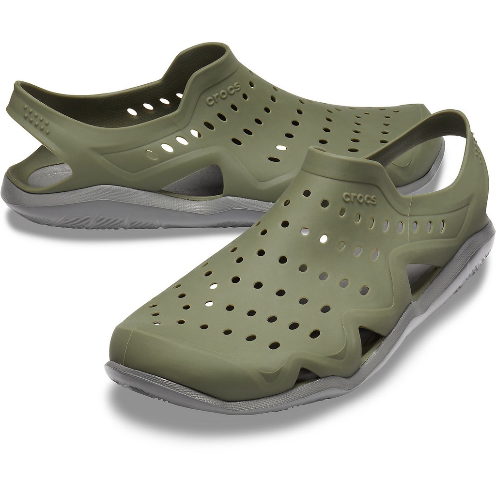 army green crocs
