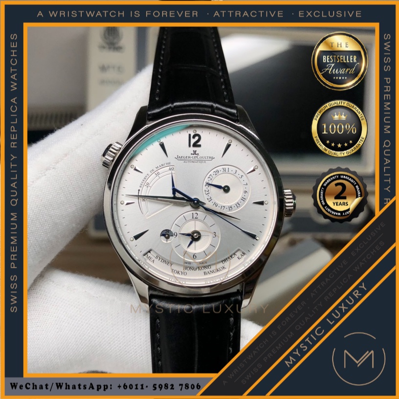 SWISS PRODUCTJLC MASTER GEOGRAPHIC REAL 39MM WHITE DIAL - MYSTIC LUXURY MEN WATCH AUTOMATIC JAM TANGAN LUXURY