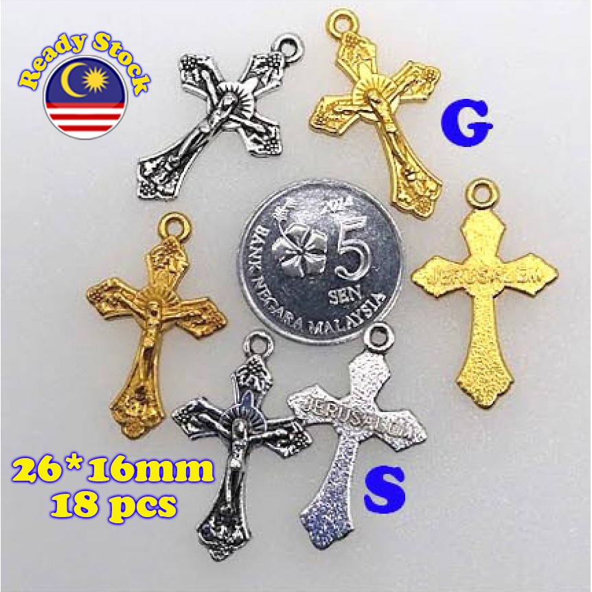 RMC6002 Crucifix Cross Rosary Parts 18pcs DIY Rosary Making Accessories Mother Mary Jesus Catholic Christian