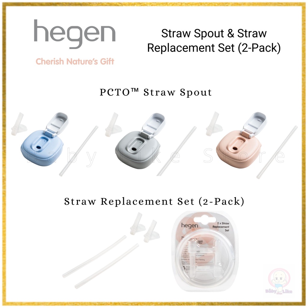 Hegen PCTO Straw Spout (Blue, Grey, Pink) & Straw Replacement Set (2