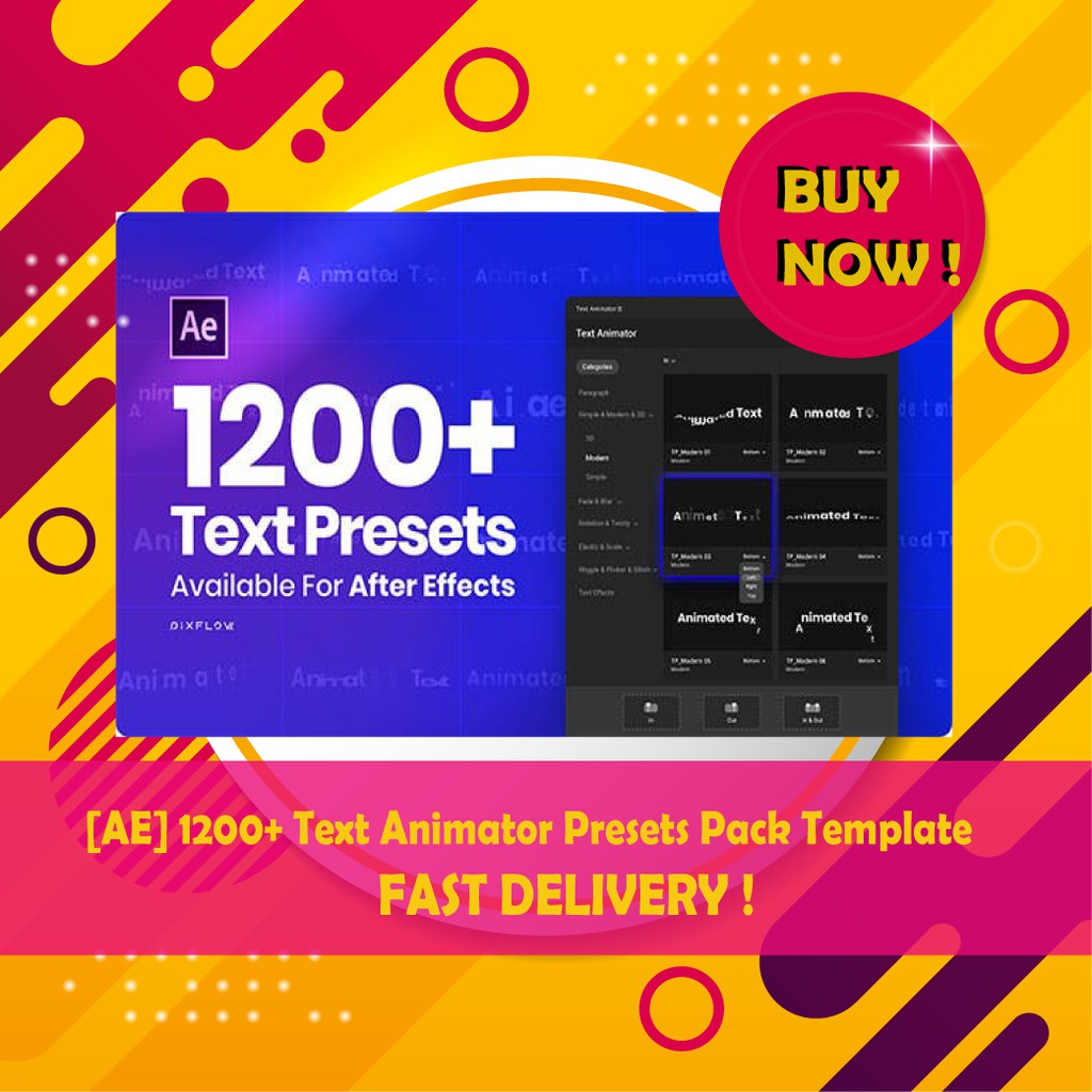 AE] TEXT ANIMATOR ONE CLICK PRESETS AFTER EFFECT | Shopee Malaysia