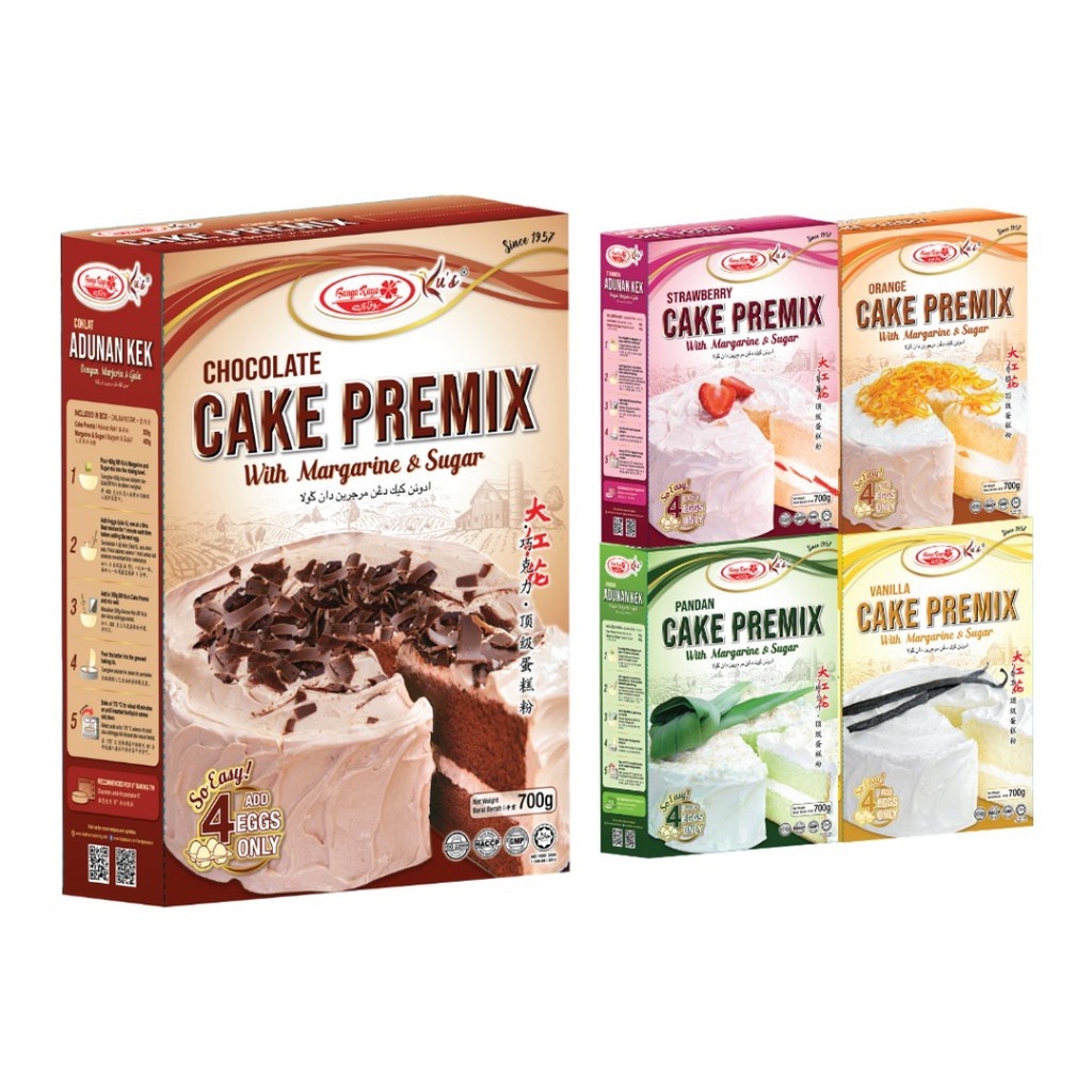 BUNGA RAYA CAKE PREMIX With Margarine & Sugar 700g - Chocolate ...