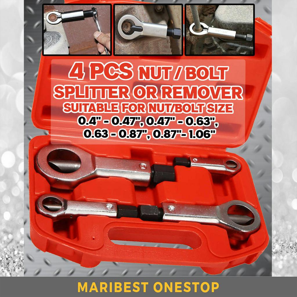 4 Pcs Heavy Duty Nut Or Bolt Splitter,Remover or Extractor Set Tools