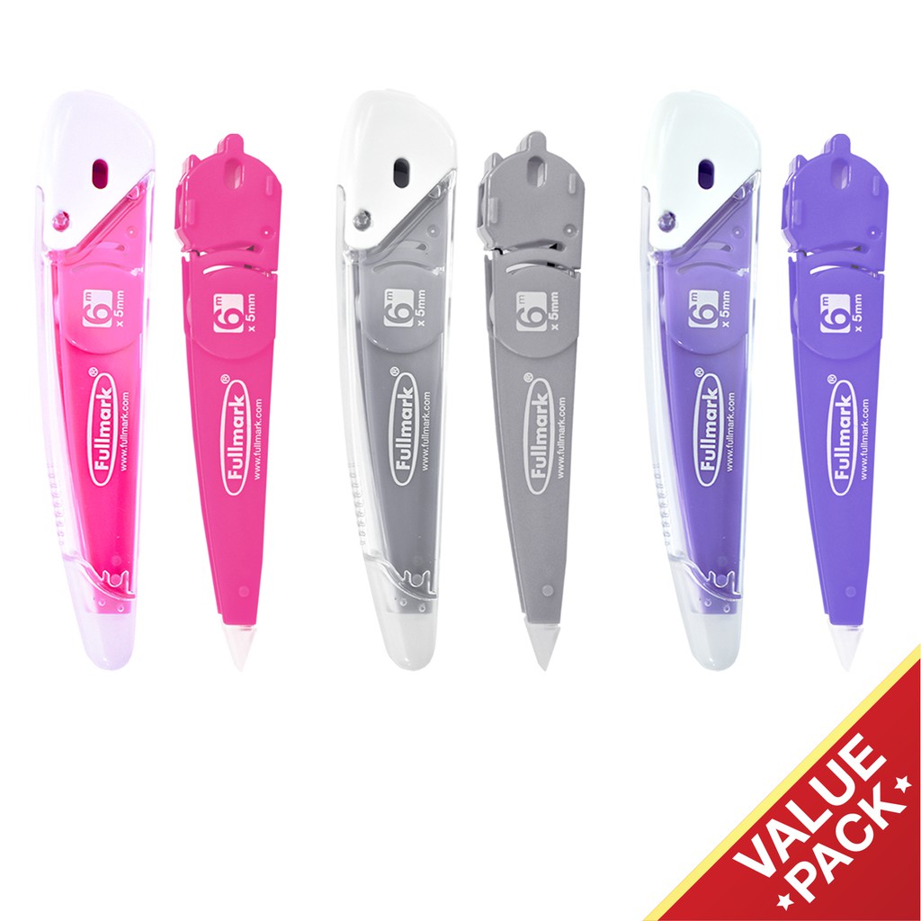 Fullmark Correction Tape with Refill 3 + 3 Pack (Model J) Shopee