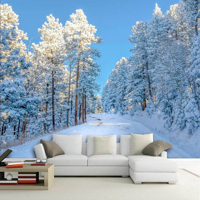 Snow Landscape Nature Photo 3d Wallpaper Living Room Tv Sofa Wall Bedroom Mural