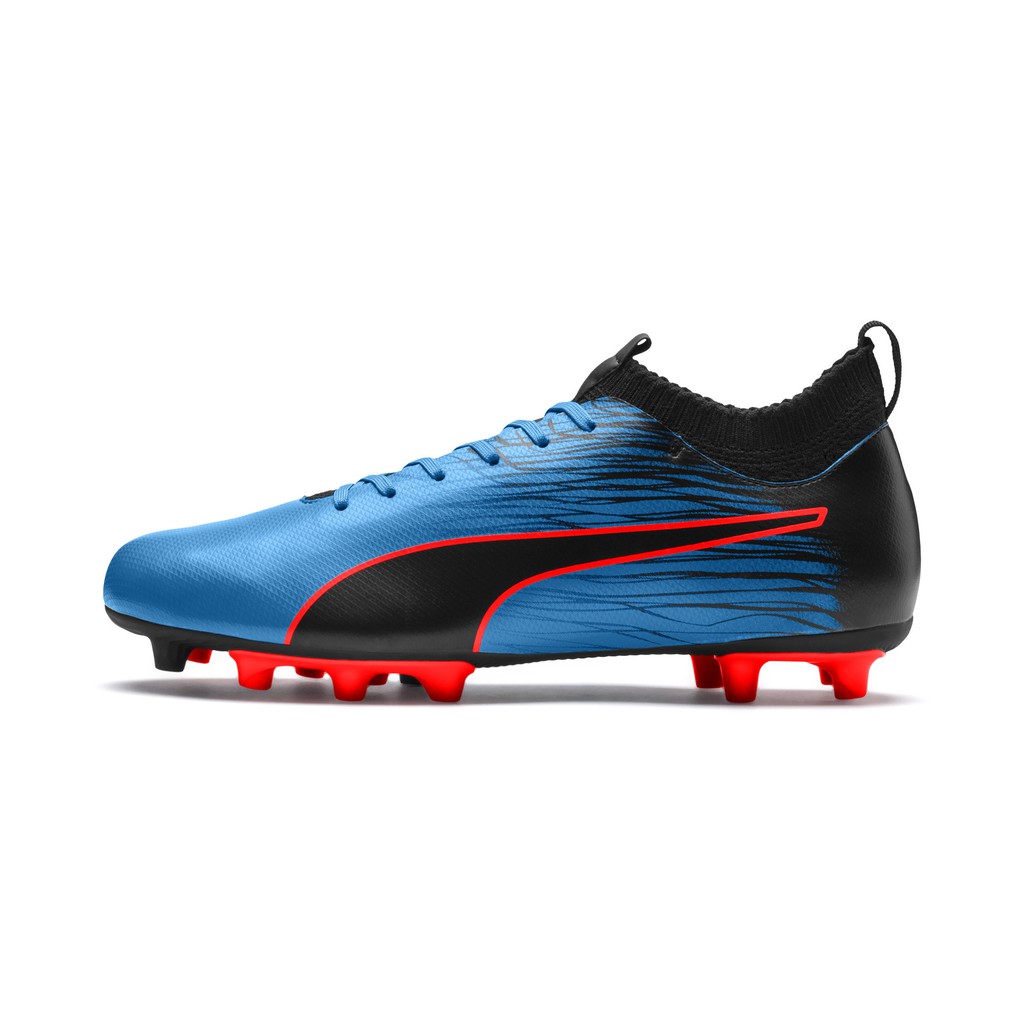 red and black football boots