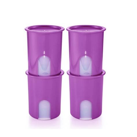 READY STOCK Tupperware One Touch Window Canister Set 1.25L (4 pcs)