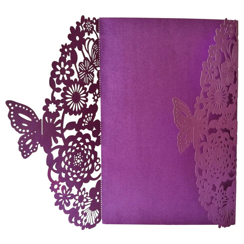 Must Durable 10Pcs/Set Delicate Carved Butterflies Romantic Wedding Party Invitation Card Envelope Invitations Weddin... - Image 3