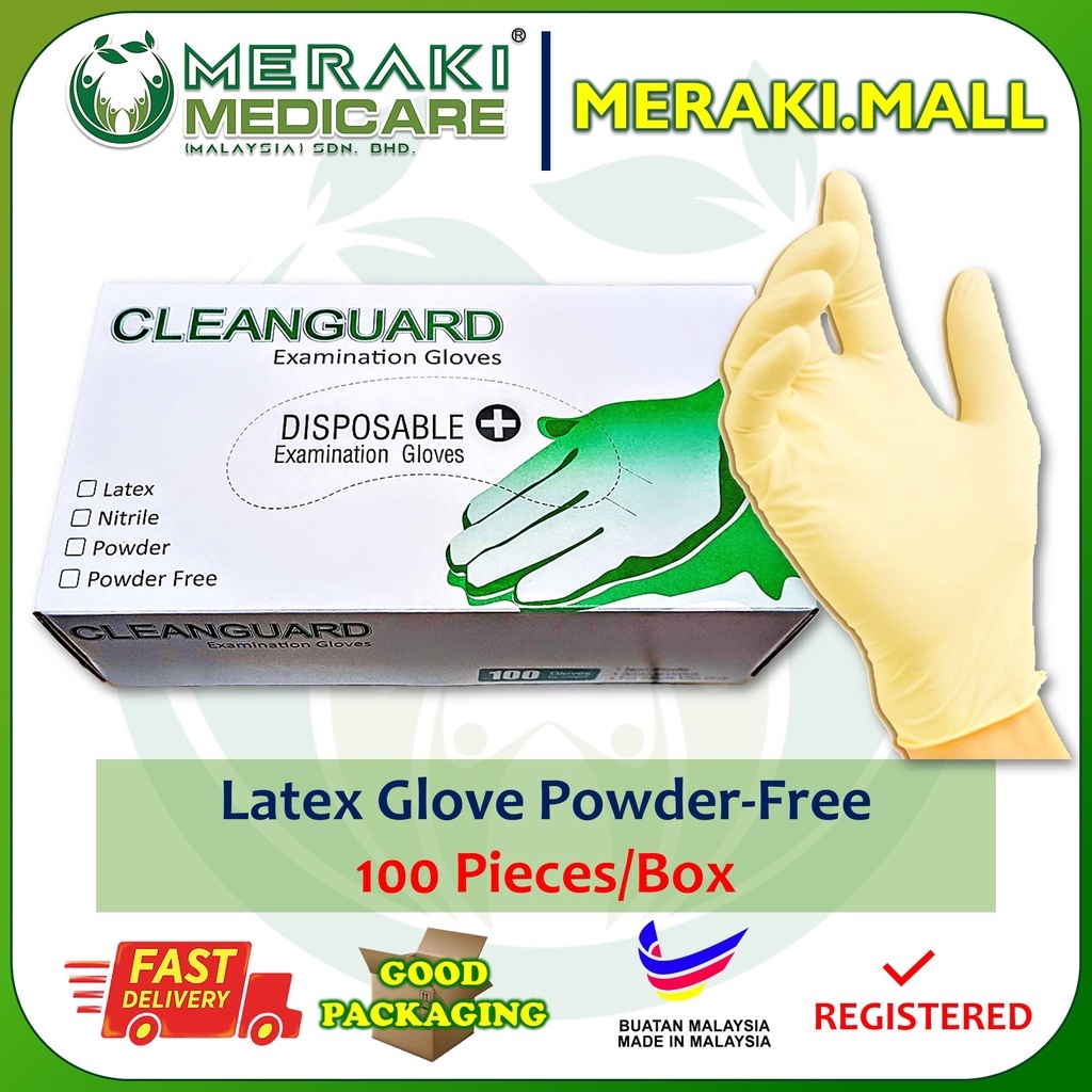 DISPOSABLE LATEX GLOVES POWDERFREE CLEANGUARD (HIGH QUALITY) SIZE XL