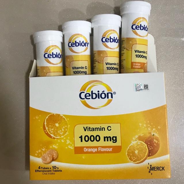 Cebion Vitamin C Effervescent Tablets 1000mg 1 Tubes 8 Tubes Orange Flavour Kelebihan Cebion Vit C Exp 05 22 Shopee Malaysia