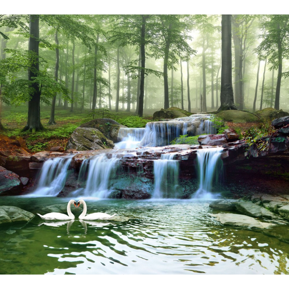 Forest Creek Waterfall Woods Natural Landscape Custom 3d Wallpaper