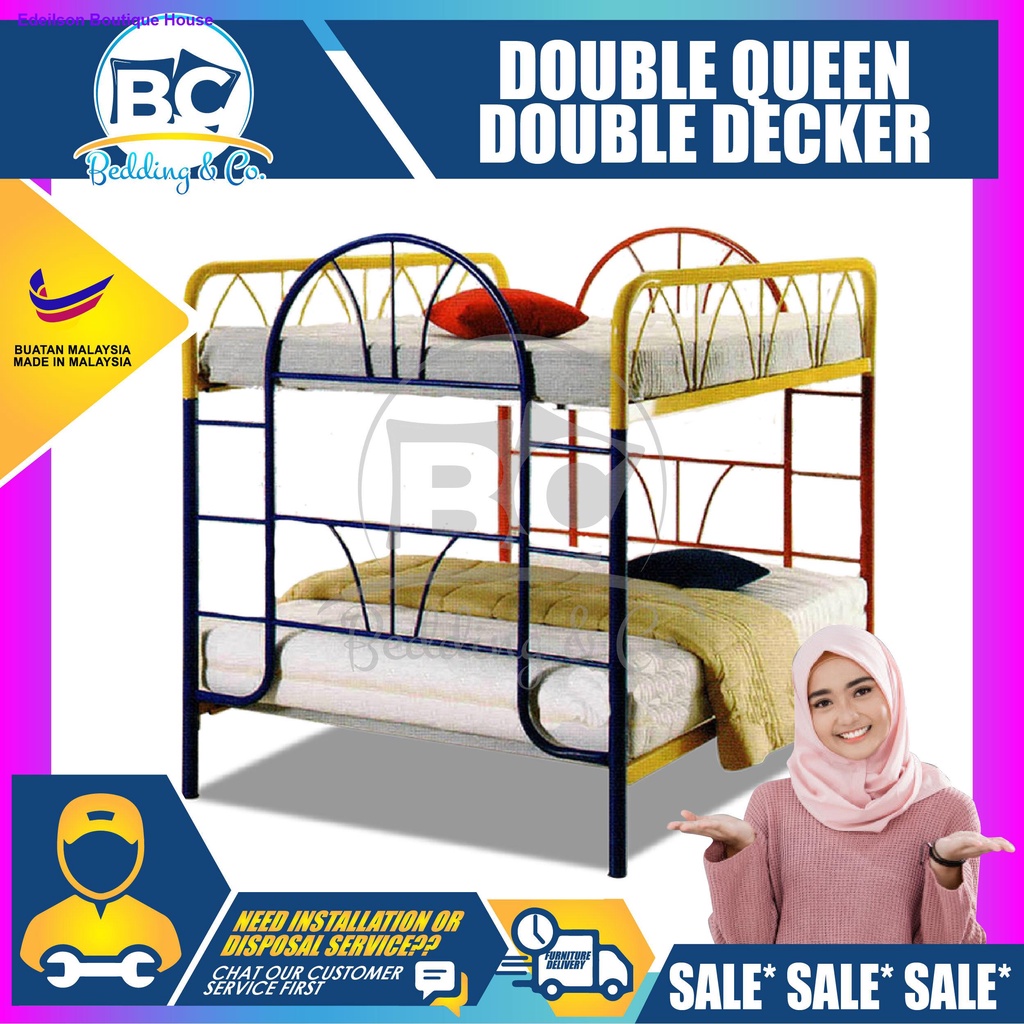 DOUBLE QUEEN Double Decker Metal Bunk Bed/Double Decker Bed/Queen Metal
