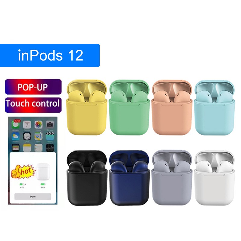 Inpods 12 Bluetooth Earphone 5 0 Wireless Earbuds Tws Headset Touch Control Pop Up Pk I12 I100 I200 Malaysia