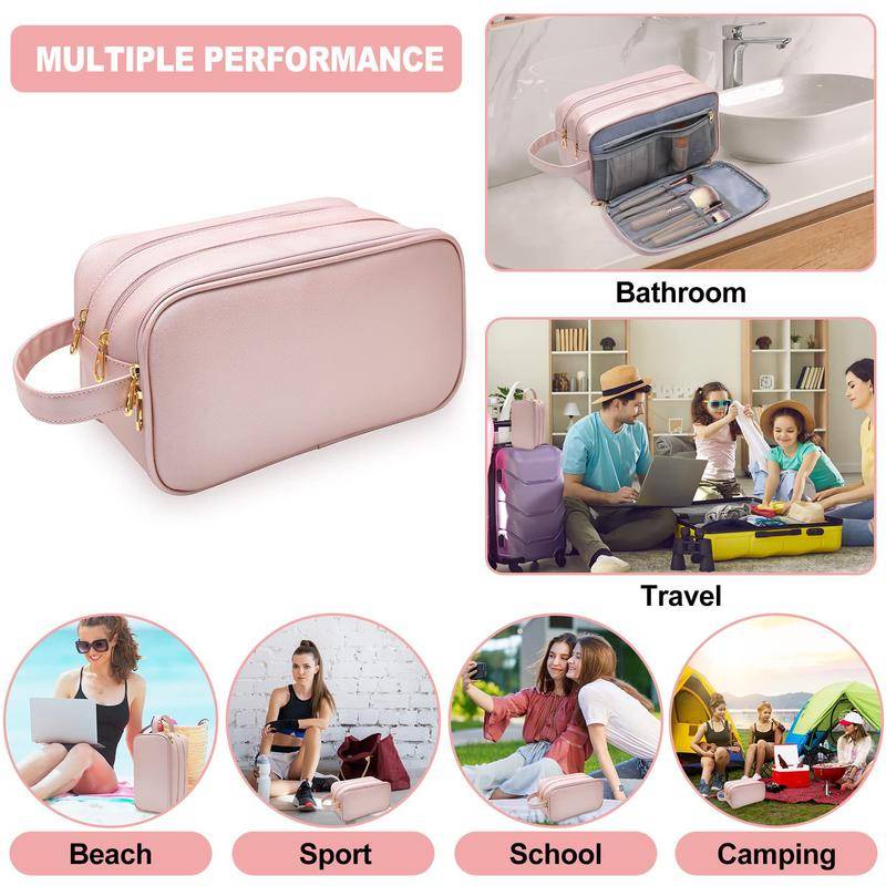 Accessory Daily Water Resistant Toiletry Bag Women Travel Makeup Eco Leather Cosmetic Organizer Girls Umakeup Casual - Image 4