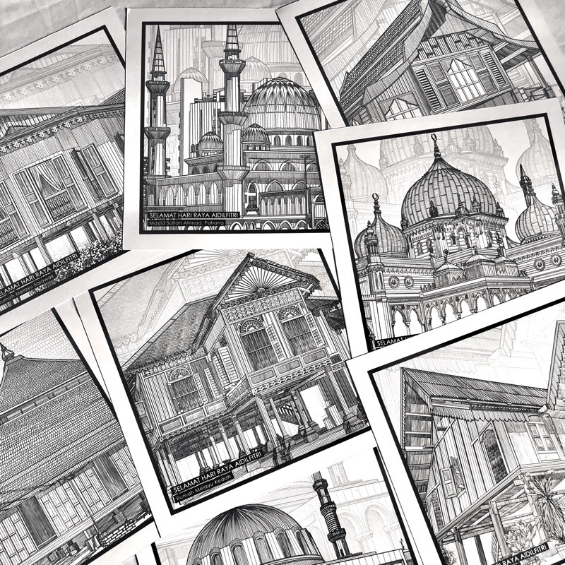 Buy Poskad Kad Raya 2021 Malaysia Sketch Edition By Mimsieystudio Seetracker Malaysia