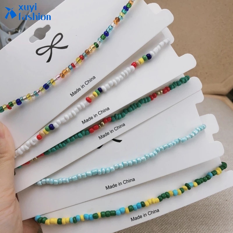 Dodder Simple Seed Beads Strand Necklace Female Short Beaded String Choker Necklace Jewelry Chokers Necklace Gift