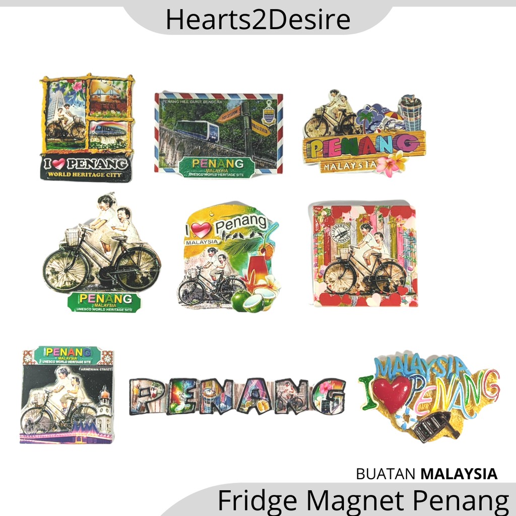 MAGNET PETI SEJUK PULAU PINANG HERITAGE PENANG FRIDGE MAGNET PENANG HADIAH CENDERAHATI MALAYSIA OLE OLE GIFTS