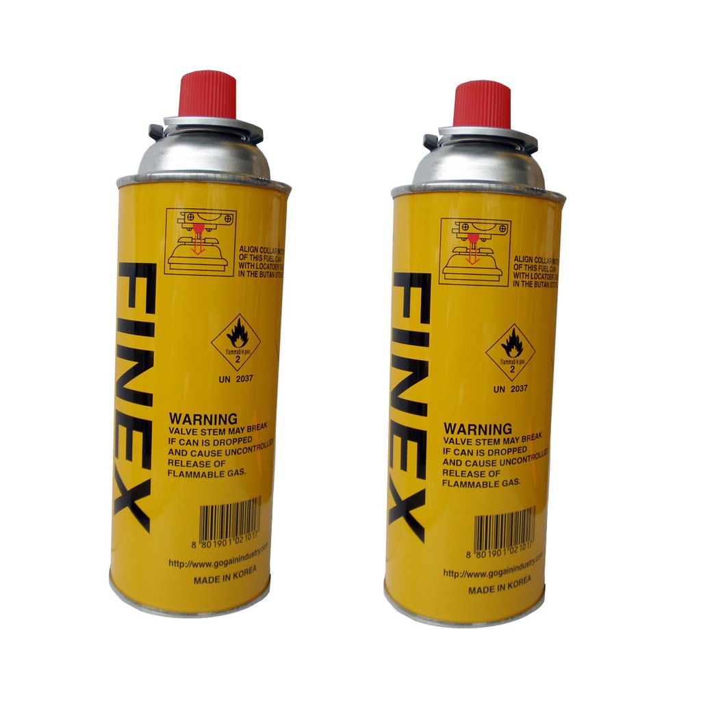 Finex Butane Gas Refill Catridge Cylinder Gas, Twin Pack (2pcs