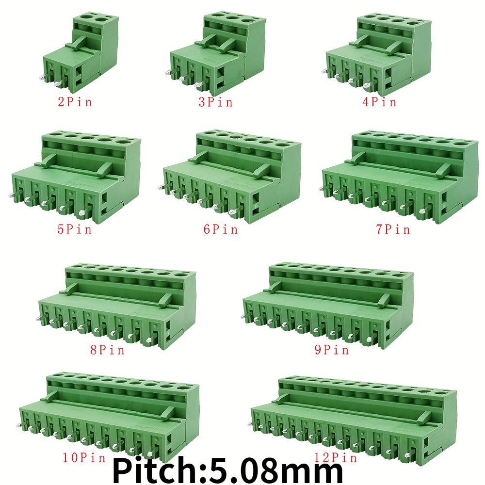 50Pcs 5.08mm Pitch Right Angle 6 pin 6 way Screw Terminal Block Plug Connector 