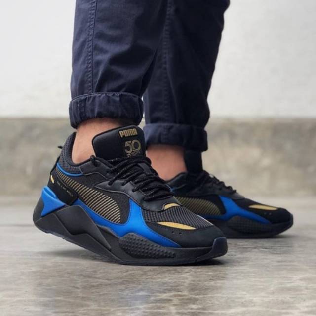 puma rsx black blue