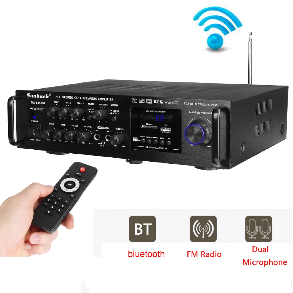 Oeasy 00w 110v 5ch Bluetooth Stereo Amplifier Karaoke Fm Usb Dual Microphone 2 Mic Shopee Malaysia