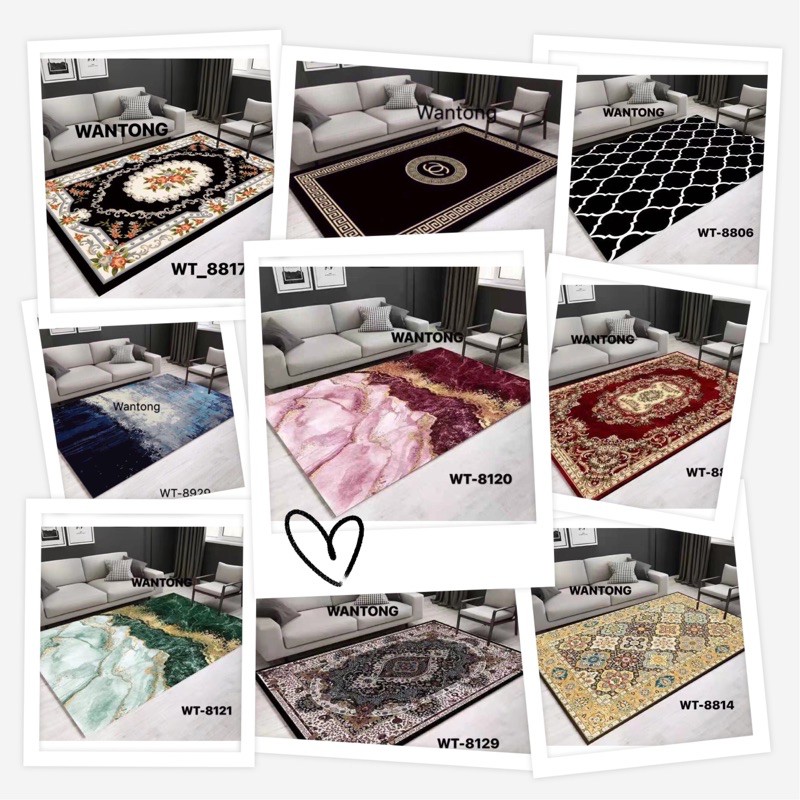 XL 160cm x 200cm 3D Karpet Heritage Crystal Velvet Carpet Rug Floor Mat ...