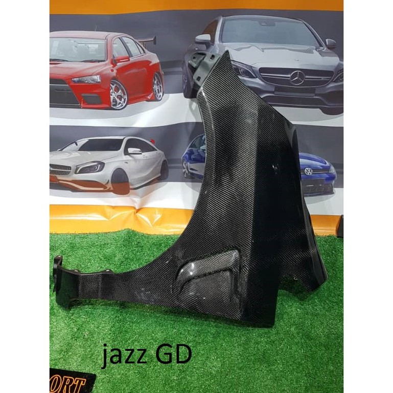 carbon fiber fender mudguard js racing fit for honda jazz gd 