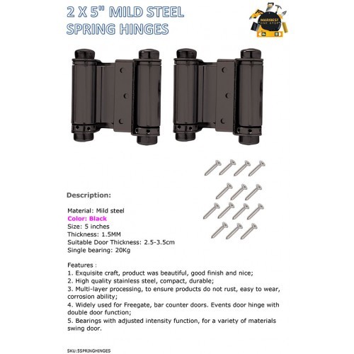 2 X 5 Mild Steel Spring Hinges Shopee Malaysia
