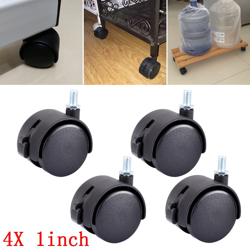 4 pieces Furniture Wheel Coffee Table Tea Table Roller Caster 30mm M8 Screw with Brake Swivel Castor Wheels Replacement Trolley Machinery